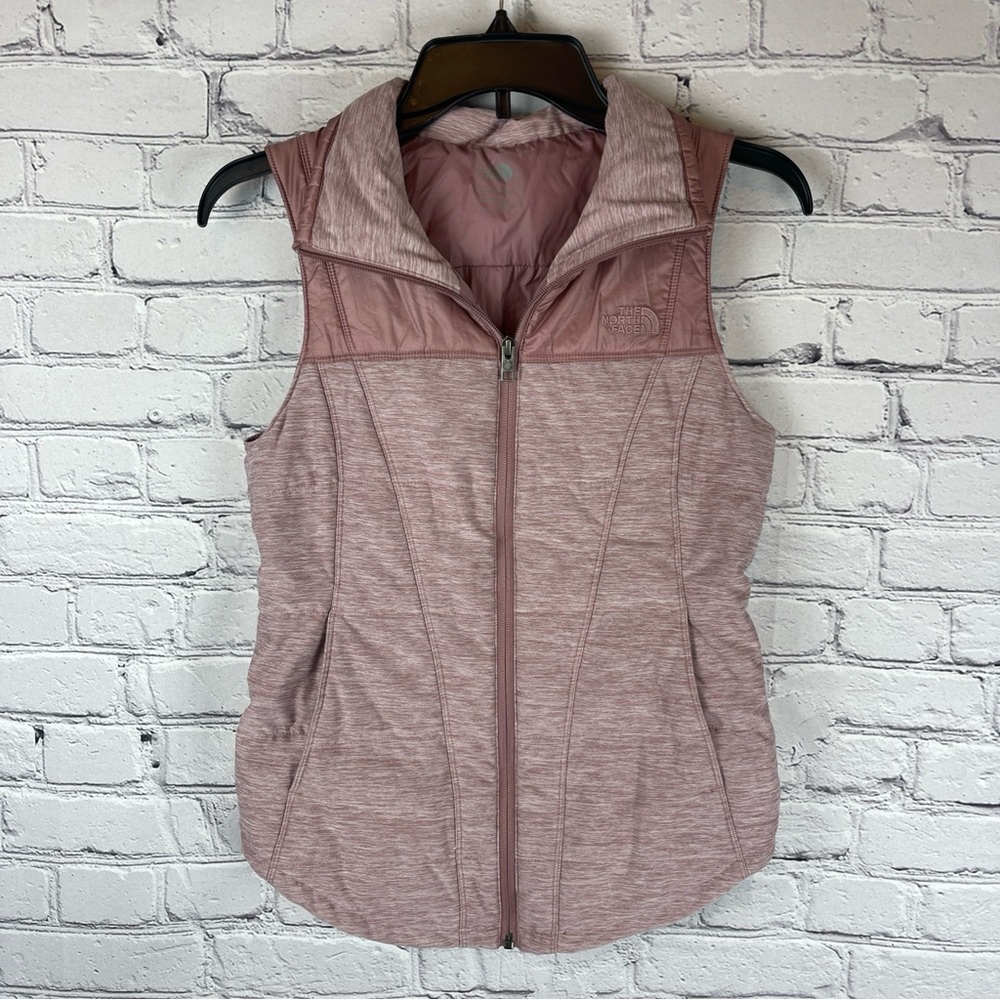 THE NORTH FACE Pseudio Puffer Vest Women's XS Dusty Rose‎ Heathered Pink Nylon